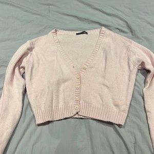 cropped pink brandy Melville cardigan